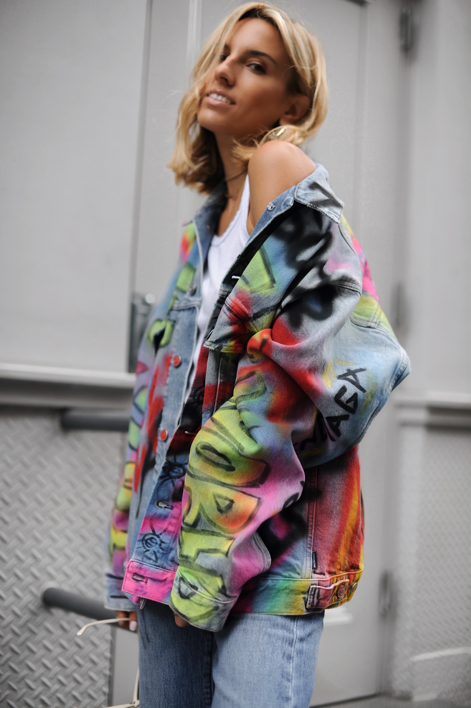 NYFW, Farfetch, Balenciaga, street style, denim jacket