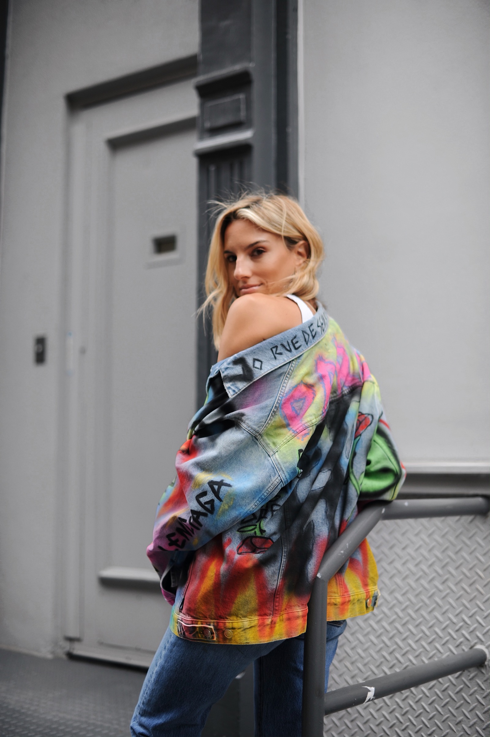 NYFW, Farfetch, Balenciaga, street style, denim jacket