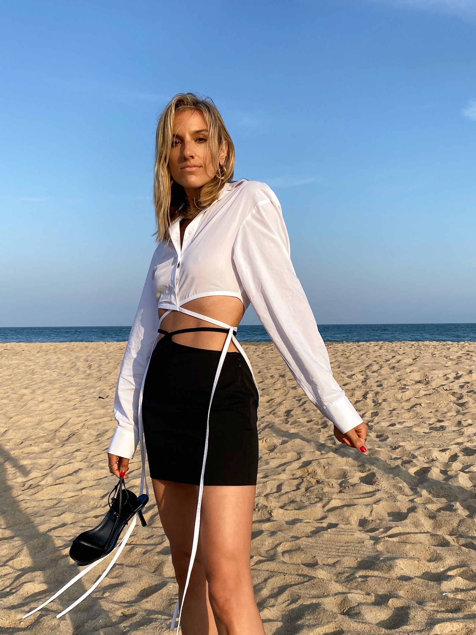 christopher esber top, miami skirt, the row sandals, ootw, ontn, ootd, outfit inspo
