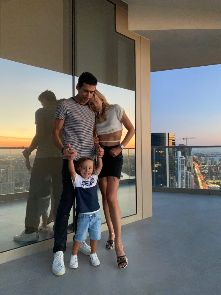 miami family style, family style inspo, orseund iris satin cropped top, orseund iris cropped top, orseund iris wrap top, satin wrap top, chanel sandals, grlfrnd riley denim short, high waisted denim shorts, riley shorts, grlfrnd denim, jean shorts on sale, grlfrnd on sale, fashion, miami style inspo, fashion blogger, kenzo kids, veja kids, mommy blogger