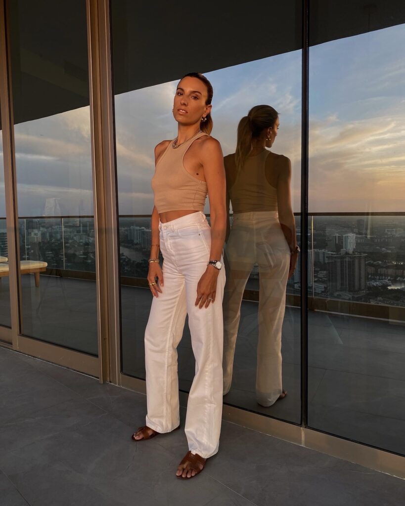 zara finds 2021, best selling zara jeans, zara white straight leg jean, zara white jeans, zara cropped top, zara ribbed tank, ribbed tank top, basic tank, hermes sandals, past midnight jewelry, electric picks