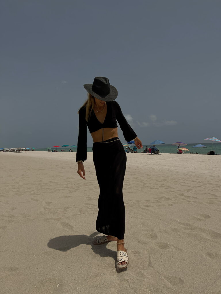 devon windsor bridget skirt, devon windsor maxi skirt, devon windsor benny top, chloe sandals, lack of color hat