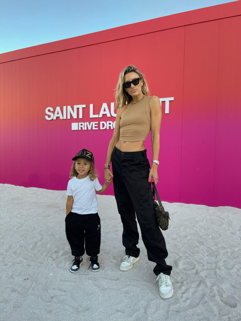 the line by k, the line by k tank, nude tank, local european, cargo pants, local european cargo pants, nike dunks womens, art basel, family art basel outfits, saint laurent art basel 2021