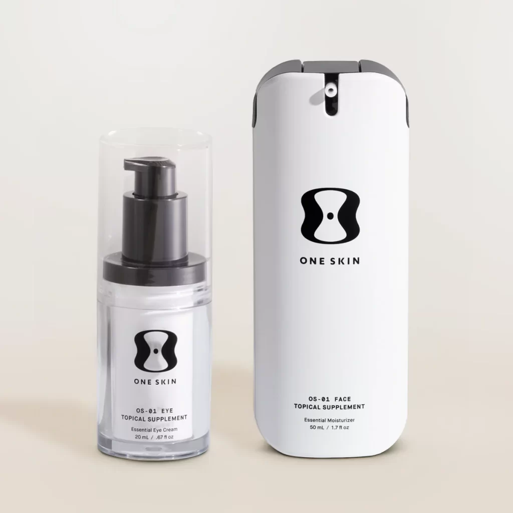 ONE SKIN OS-01 Face & Eye Bundle duo with peptide-powered face moisturizer and eye cream for aging and hydration support