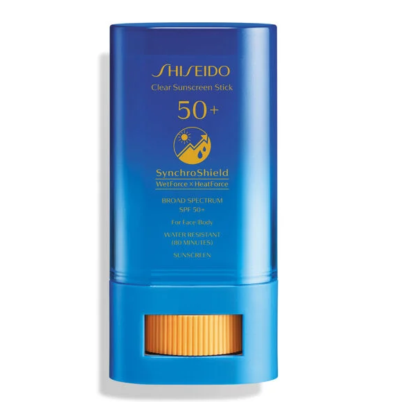 Shiseido Clear Sunscreen Stick SPF 50+ for easy, invisible sun protection